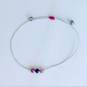 Tourmaline Gemstone Cotton Cord Bracelet! NEW!